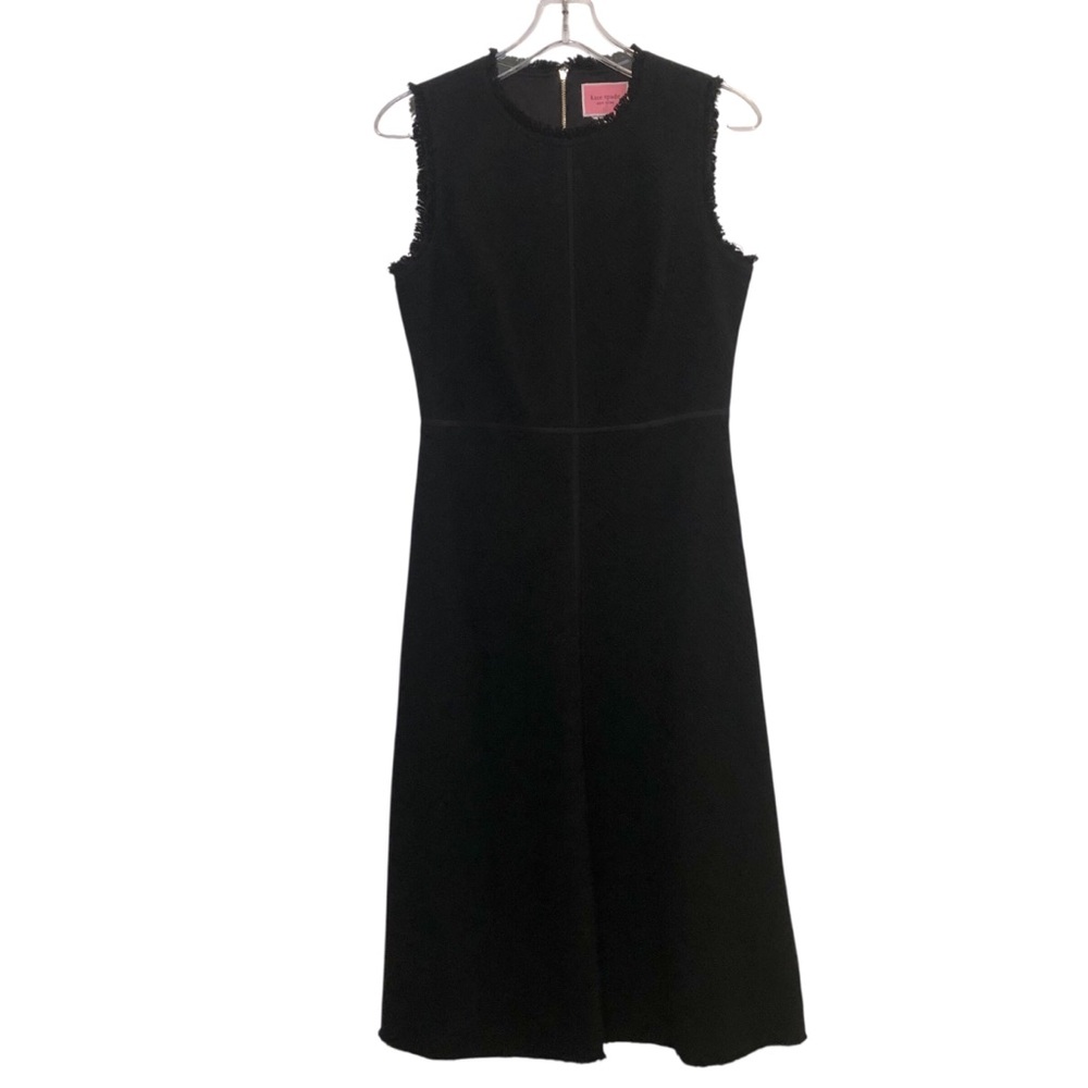 Kate Spade Black Sleeveless Textured Midi Dress Size 6